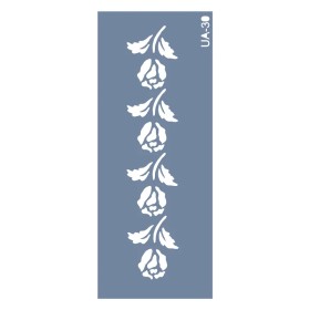 UA30 Floral UA Seri Stencil 10x25cm