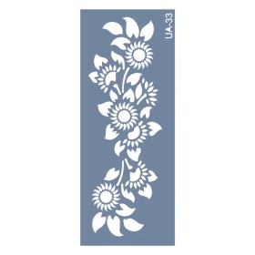 UA33 Floral UA Seri Stencil 10x25cm