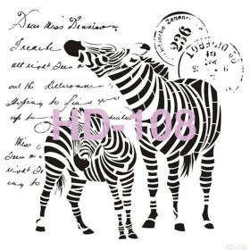 Zebra Model HD108 Home Dekor 45x45 Stencil