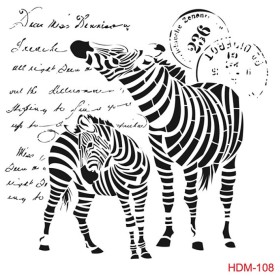 Zebra Model HDM108 Home Dekor 25x25 Stencil