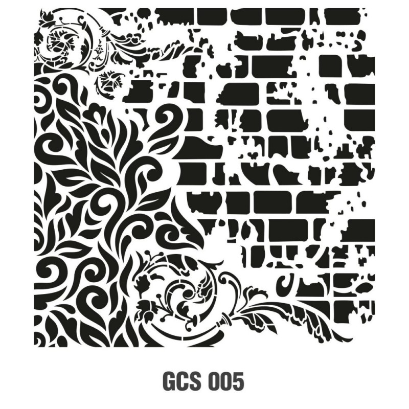 Kolaj Model GCS005 Grunge Duvar Stencil 45x45cm