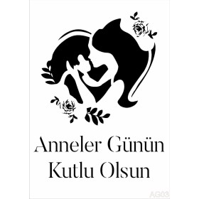 Anneler Günü Model Stencil Serisi AG03 21x30cm