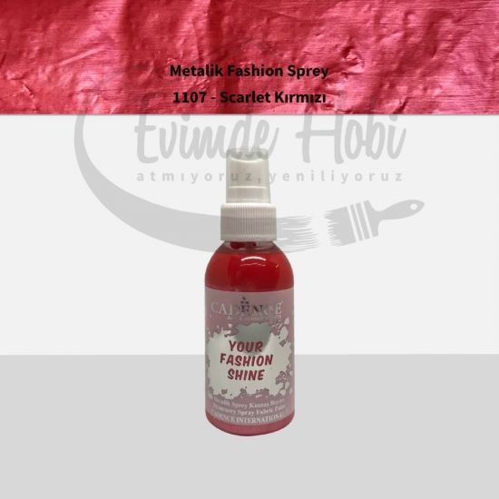 1107 Scarlet Kırmızı Cadence Metalik Your Fashion Sprey Kumaş Boyası 100ML