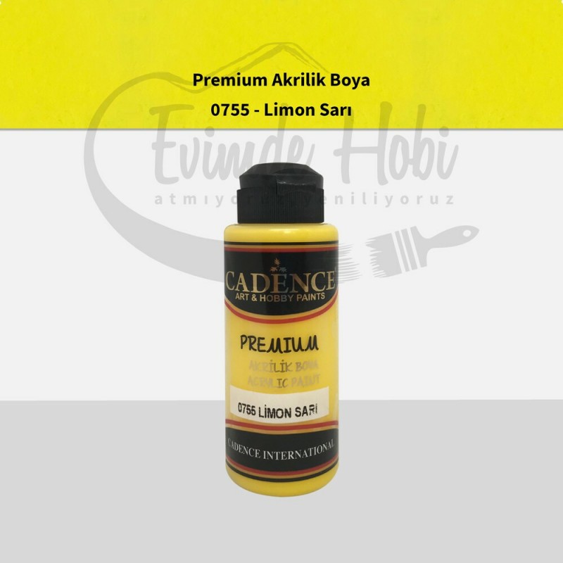 Premium Akrilik Boya 0755 Limon Sarı 120ML