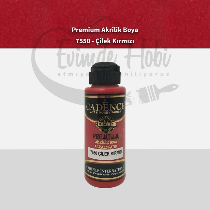 Premium Akrilik Boya 7550 Çilek Kırmızı 120ML