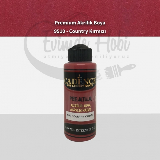 Premium Akrilik Boya 9510 Country Kırmızı 120ML