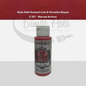 Cadence Enamel Mat Cam Porselen Boyası 357 Mercan Kırmızı 59ML