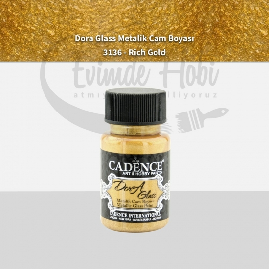 Cadence Dora Metalik Cam Boyası 3136 Rich Gold 50ML