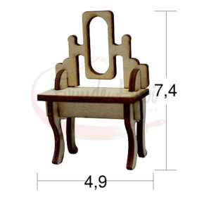 Minyatür Makyaj Masası Ham Ahşap MN17