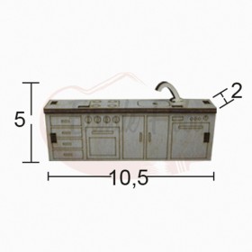 Minyatür Mutfak Alt Dolabı Ahşap MN63