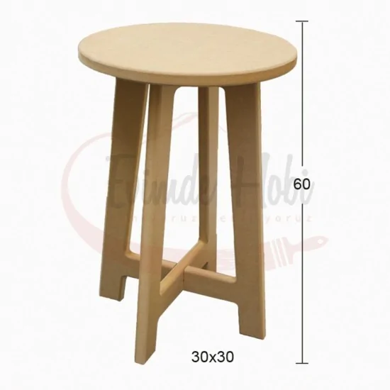 Büyük Boy Demonte Tabure Ahşap IB12