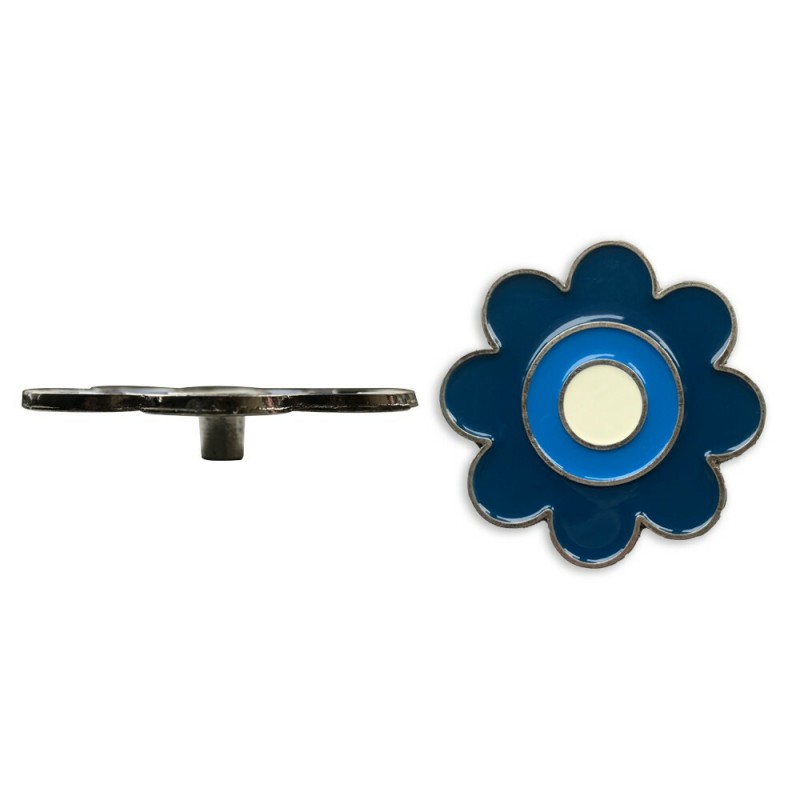 Mavi Papatya Düğme Kulp