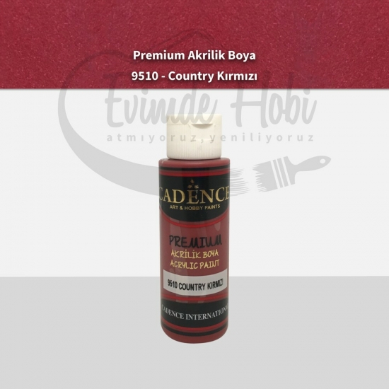 Premium Akrilik Boya 9510 Country Kırmızı 70ML