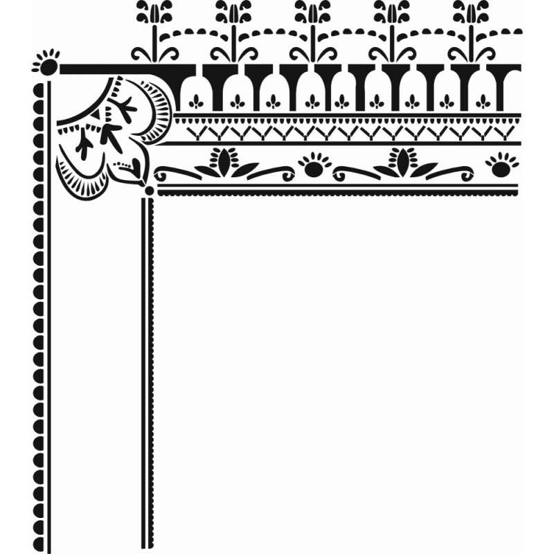 Köşe Bordür Stencil EHBR27 45x45cm