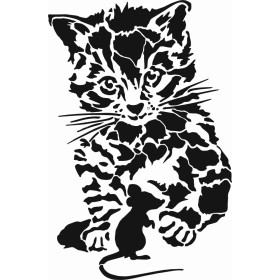 Kedi Desen Stencil EHH11 21x30cm