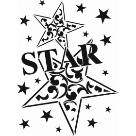 Star Desen Stencil EHY06 21x30cm