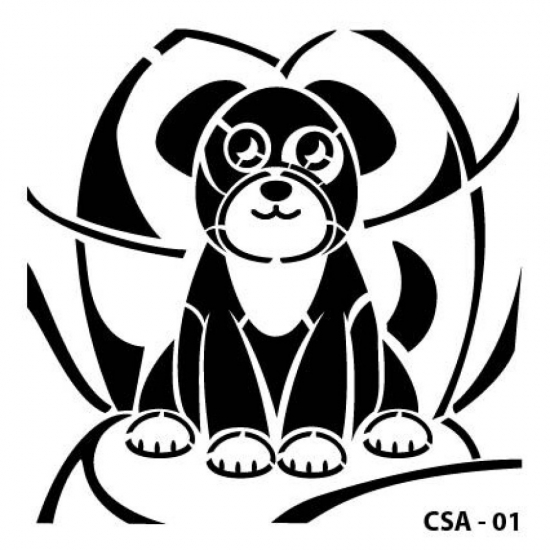 Köpek Figür Çocuk Stencil 15x15cm CSA01