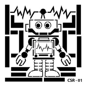 Sevimli Robotlar Çocuk Stencil 15x15cm CSR01