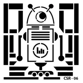 Sevimli Robotlar Çocuk Stencil 25x25cm CSR06