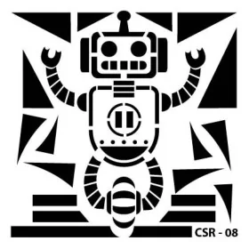 Sevimli Robotlar Çocuk Stencil 15x15cm CSR08