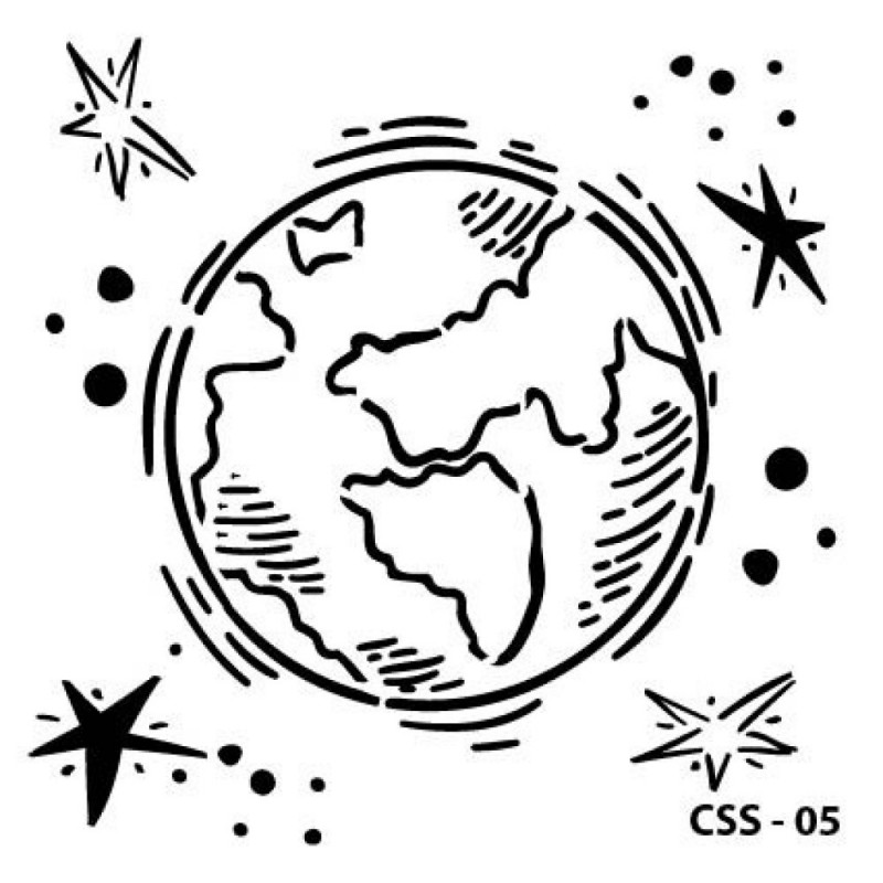 Dünya Figür Çocuk Stencil 15x15cm CSS05