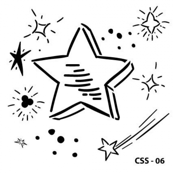 Yıldız Figür Çocuk Stencil 15x15cm CSS06