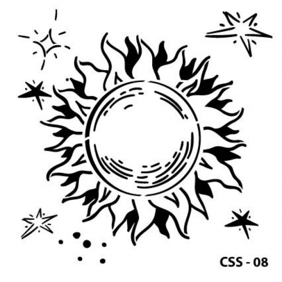Güneş Figür Çocuk Stencil 15x15cm CSS08
