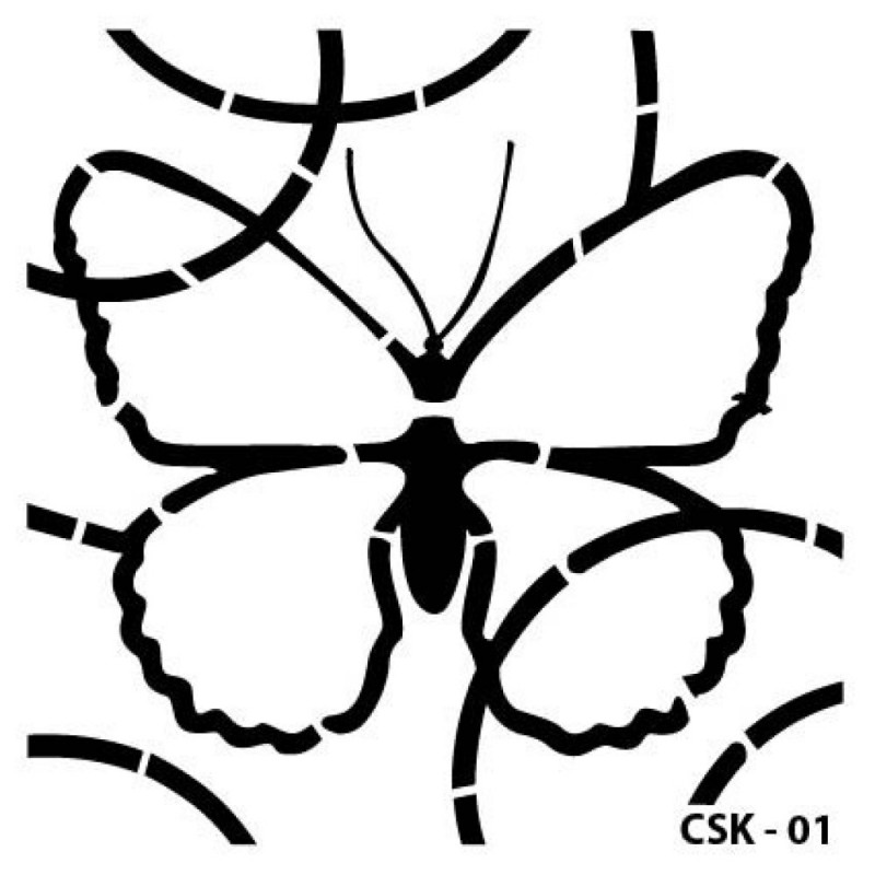 Kelebek Figür Çocuk Stencil 25x25cm CSK01