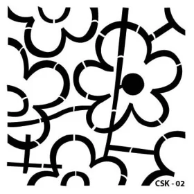 Çiçek Figür Çocuk Stencil 15x15cm CSK02