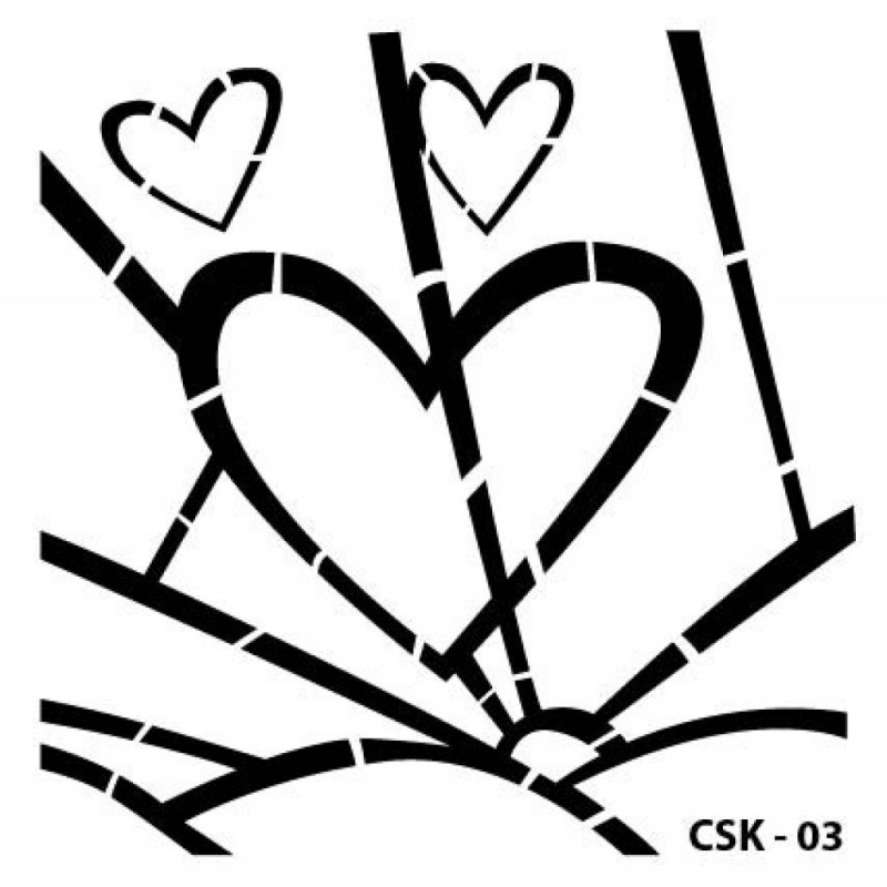 Kalp Figür Çocuk Stencil 15x15cm CSK03