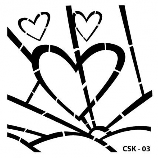 Kalp Figür Çocuk Stencil 15x15cm CSK03
