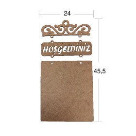 Ahşap Düz Hoşgeldiniz Pano Süs L232