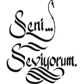 Seni Seviyorum Desen Stencil EHY83 20x20cm