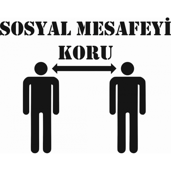 Sosyal Mesafe Desen Stencil EHSM001 22x22cm