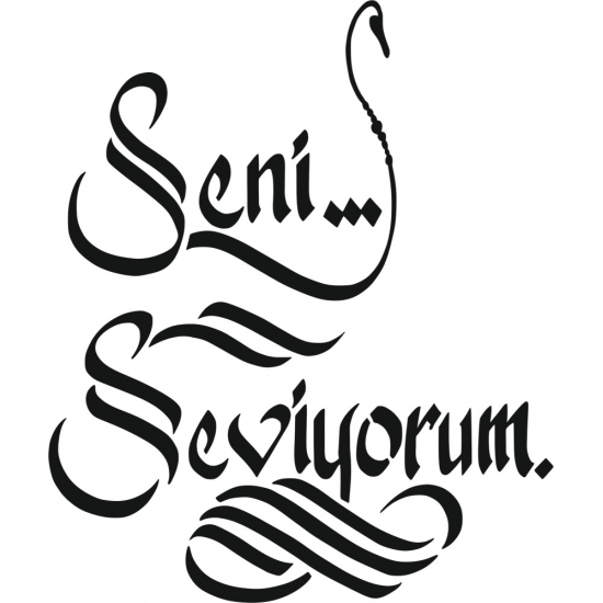 Seni Seviyorum Desen Stencil EHY83 40x40cm