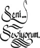 Seni Seviyorum Desen Stencil EHY83 40x40cm