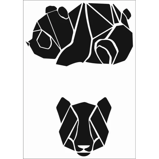 Panda Desen Stencil EHVH02 25x35cm Panda Desen Stencil EHVH02 25x35cm