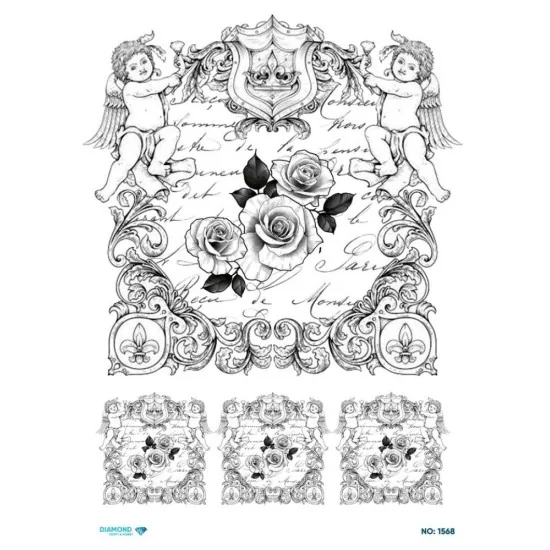 1568 Diamond Pirinç Dekopaj Kağıdı 30x42cm 1568 Diamond Pirinç Dekopaj Kağıdı 30x42cm
