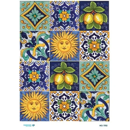 1702 Diamond Pirinç Dekopaj Kağıdı 30x42cm 1702 Diamond Pirinç Dekopaj Kağıdı 30x42cm