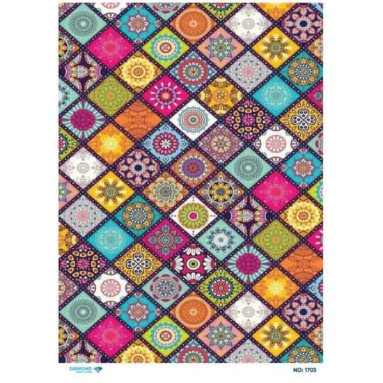 1703 Diamond Pirinç Dekopaj Kağıdı 30x42cm 1703 Diamond Pirinç Dekopaj Kağıdı 30x42cm