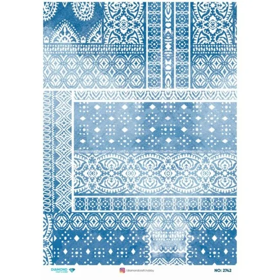 2742 Diamond Pirinç Dekopaj Kağıdı 30x42cm 2742 Diamond Pirinç Dekopaj Kağıdı 30x42cm