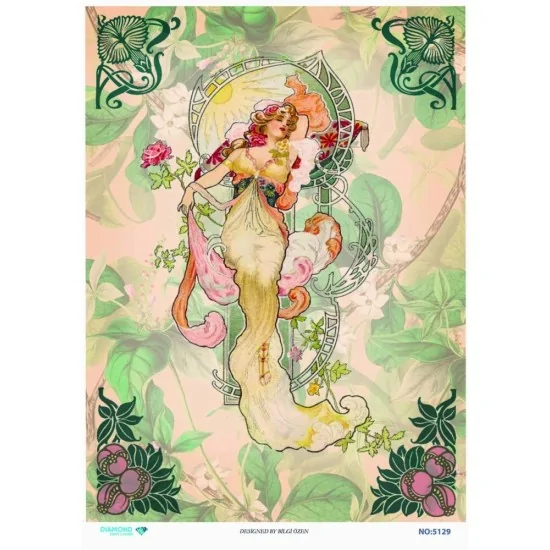 5129 Diamond Pirinç Dekopaj Kağıdı 30x42cm 5129 Diamond Pirinç Dekopaj Kağıdı 30x42cm