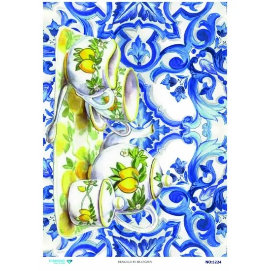 5224 Diamond Pirinç Dekopaj Kağıdı 30x42cm 5224 Diamond Pirinç Dekopaj Kağıdı 30x42cm