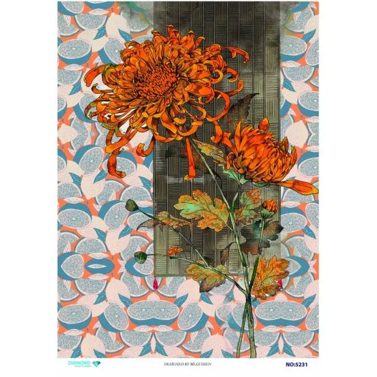 5231 Diamond Pirinç Dekopaj Kağıdı 30x42cm