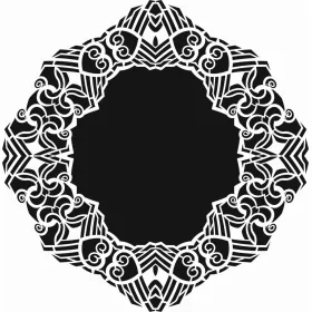 Çiçek Çerçeve Desen Stencil EHÇV02 45x45cm