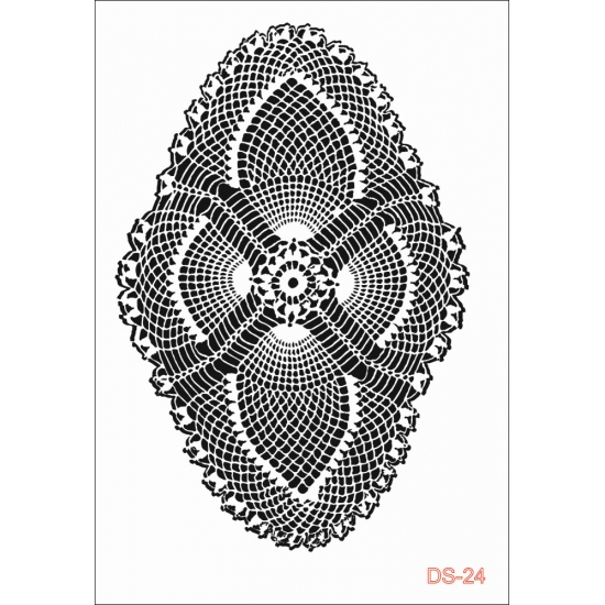 Oval Dantel Model DS24 Dantel Serisi 25x35 Stencil