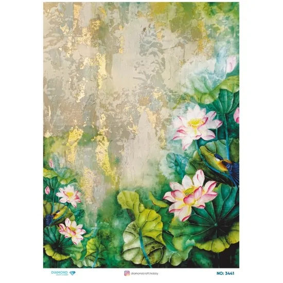 3441 Diamond Pirinç Dekopaj Kağıdı 30x42cm 3441 Diamond Pirinç Dekopaj Kağıdı 30x42cm