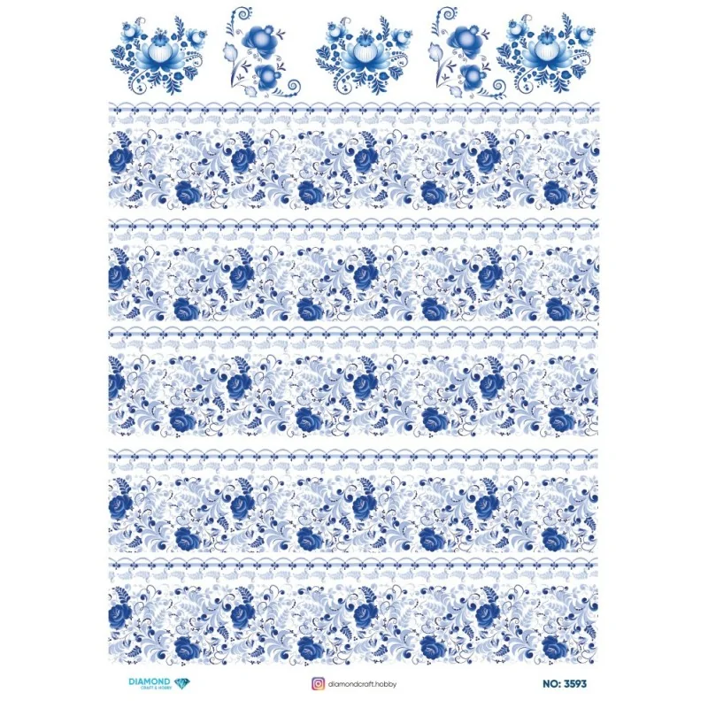 3593 Diamond Pirinç Dekopaj Kağıdı 30x42cm