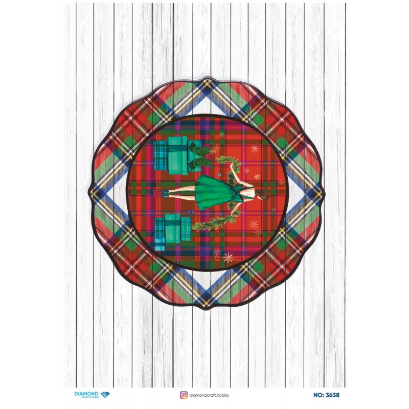 3638 Diamond Pirinç Dekopaj Kağıdı 30x42cm