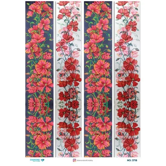 3718 Diamond Pirinç Dekopaj Kağıdı 30x42cm 3718 Diamond Pirinç Dekopaj Kağıdı 30x42cm